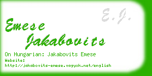 emese jakabovits business card